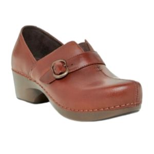 Dansko Brown Leather Tamara Clogs